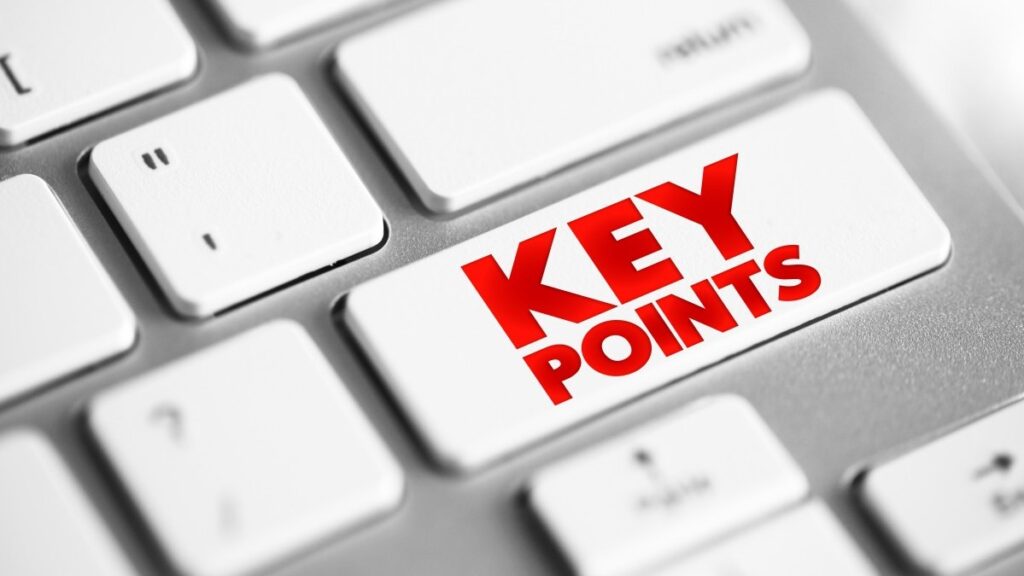 重要なポイント - 話されたテキストや書かれたテキストの最も重要なポイント、キーボードのテキストボタン