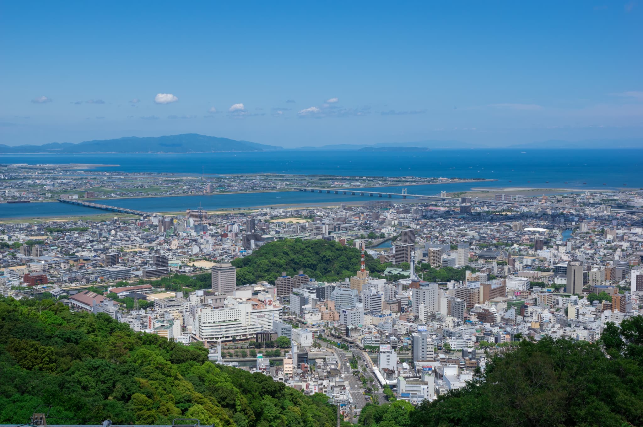徳島県徳島市街並み　眉山公園