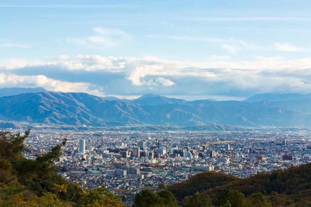 甲府市街地眺望